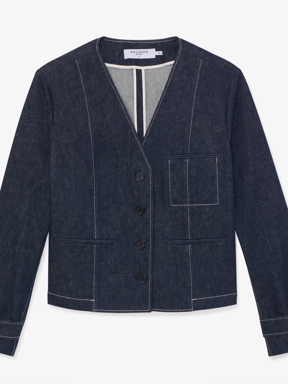 MM Le Fleur Japanese  denim Women's blazer

The Ayla V-Neck Jacket